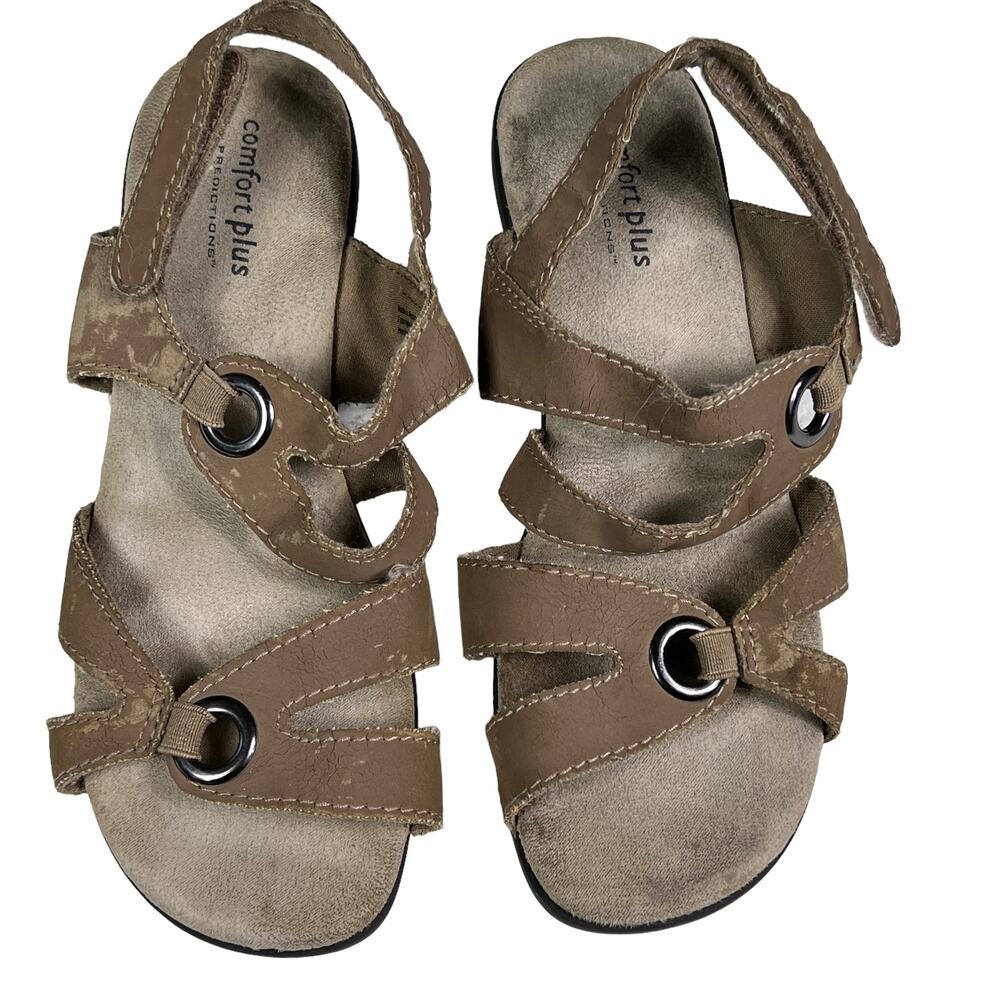 Comfort Plus by Predictions Women's Sandals 6 1/2W Brown Cream